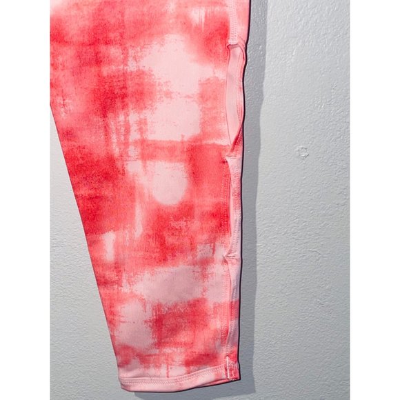 Zella Girl Kids Sassy Pocket Crop Leggings Coral Calypso Brushstrokes XLarge New - Picture 4 of 7